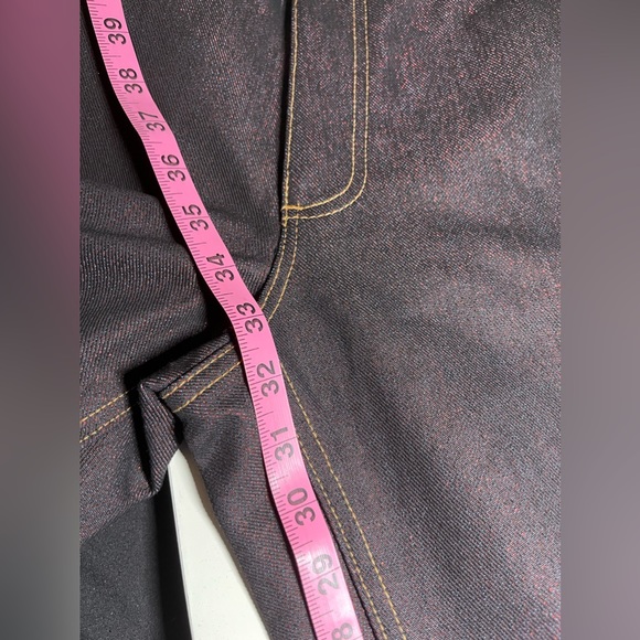New Gap Women METALLIC Long and Lean BLACK  JEANS Red Sparkle Christmas Flared - Picture 8 of 12